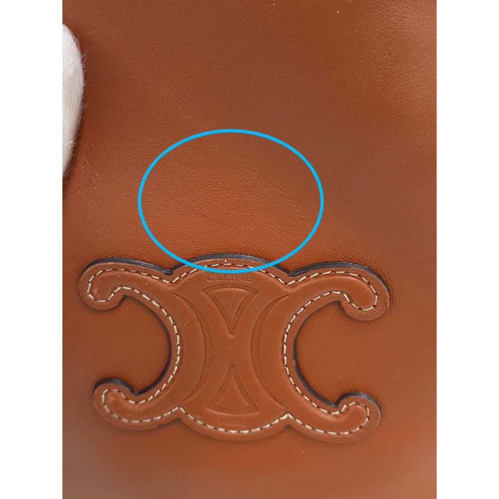 Celine Cuile Triomphe Drawstring Mobile Pouch Tan - image 6